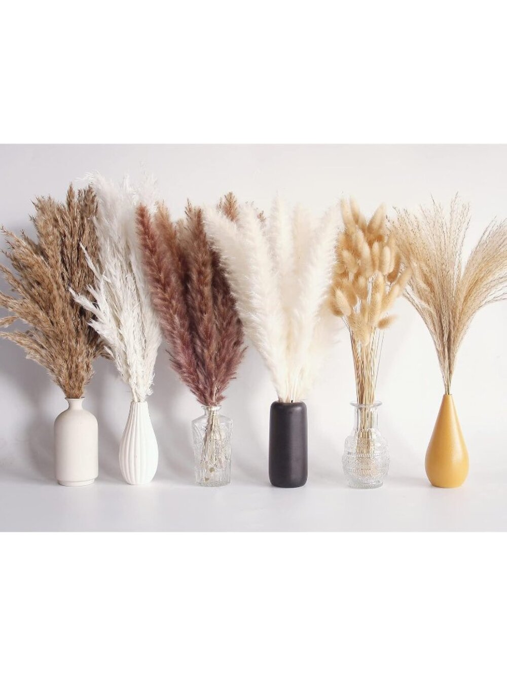 New 110 PCS Dried Pampas Grass Bouquet, Boho Table Decor